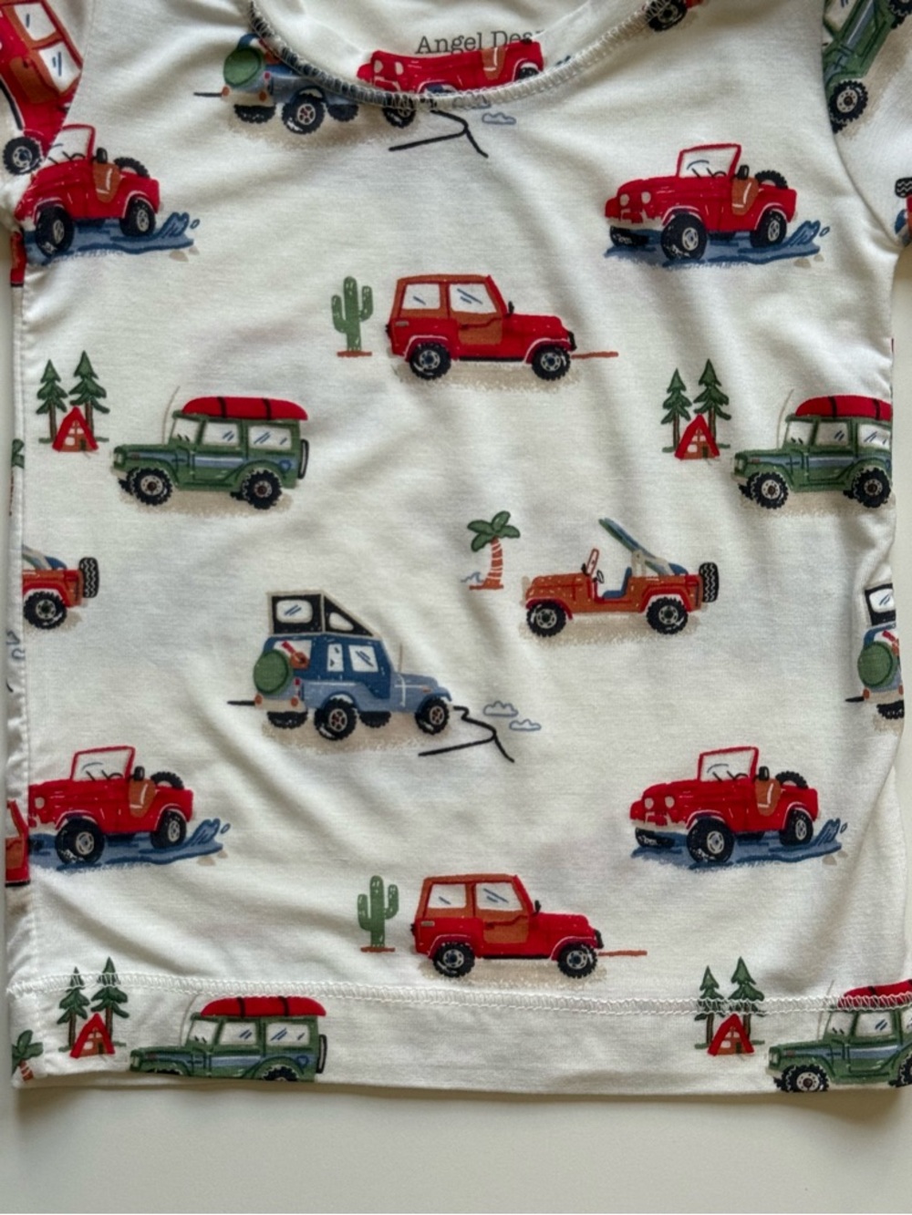 Angel Dear Boys Off-Road Adventure Short Sleeve Loungewear Set - Size 6-12M - Picture 3 of 16
